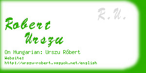 robert urszu business card