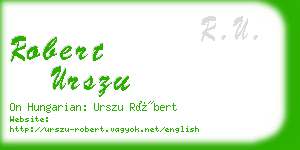 robert urszu business card